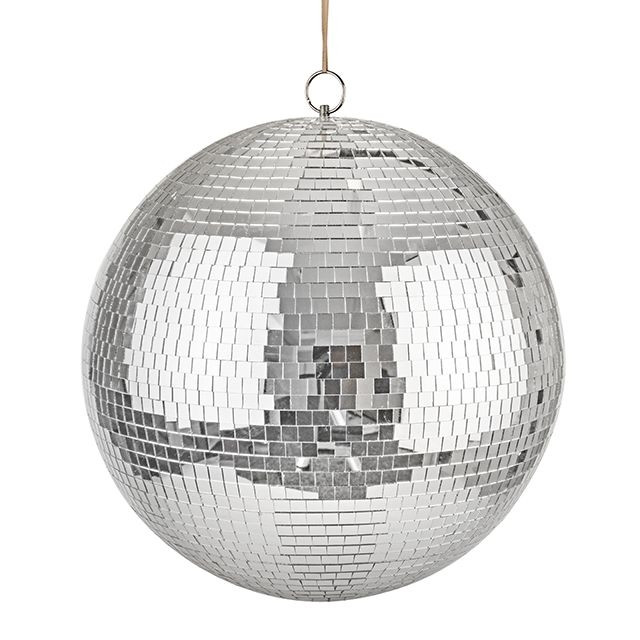 Décoration De Cime De Sapin - Boule à Facettes Argentée Disco, Pour Noël
